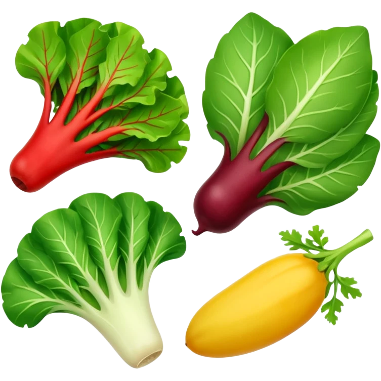 different salad leaves different colors  emoji