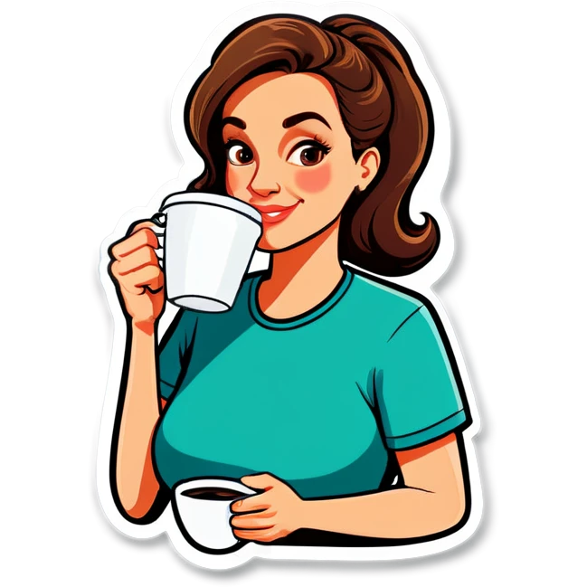 Mom drinking coffe emoji