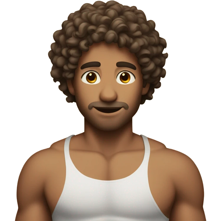 Guy with curly hair and no shirt emoji