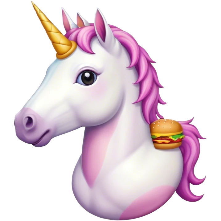 unicorn with a hamburger  emoji