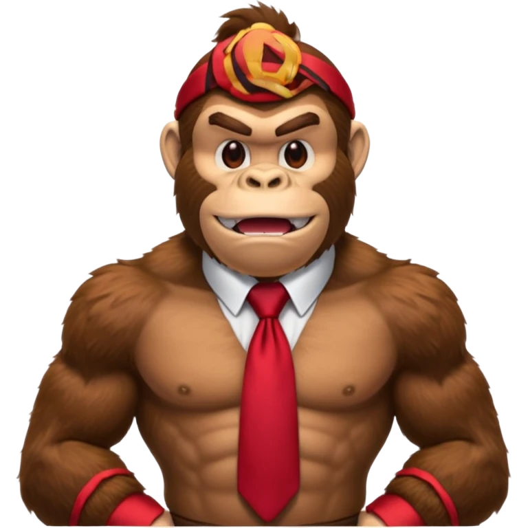 Donkey Kong🦍💪🐵 with red tie emoji