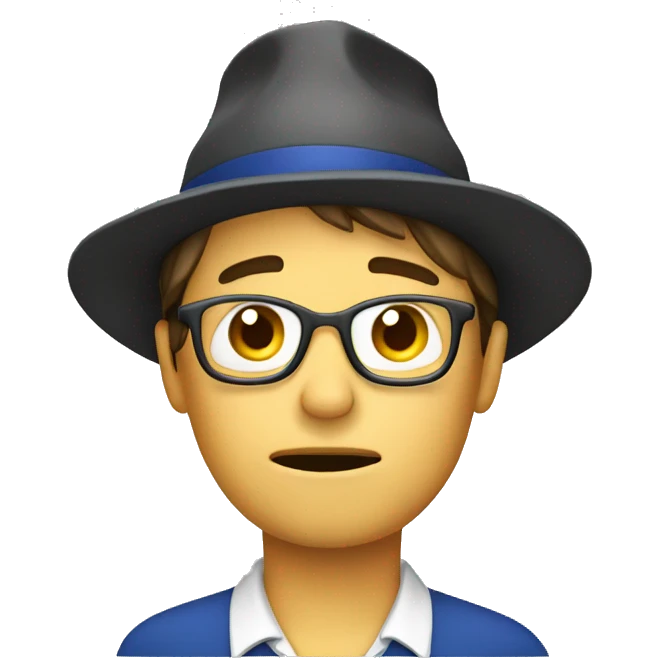 exhausted teacher with French hat emoji
