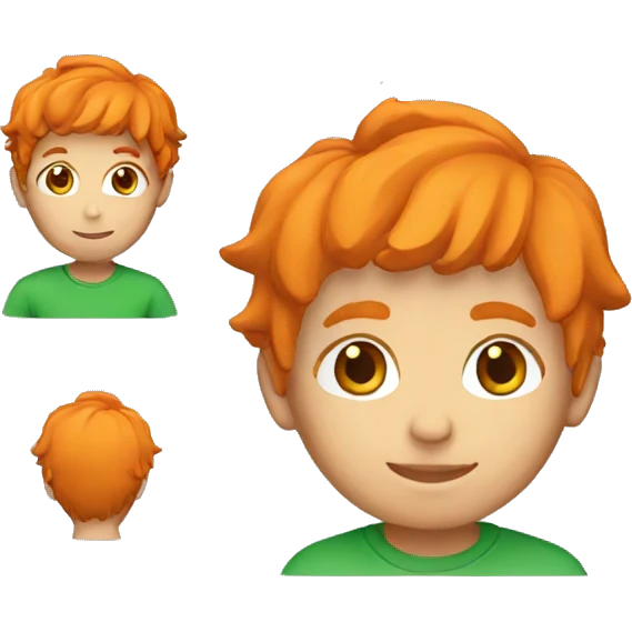 boy with orange hair and green T-shirt  emoji