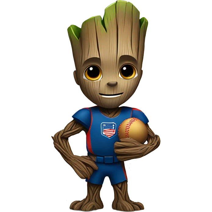 Groot holding softball emoji