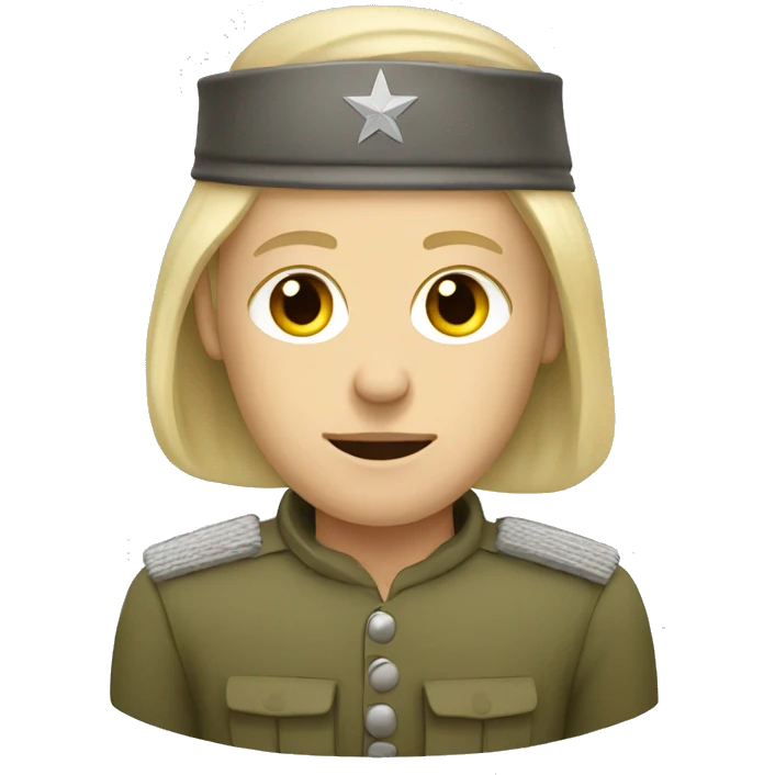 A white blonde Russian soldier. emoji