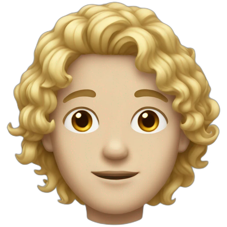 Young men, with White skin, with wavy hair  emoji