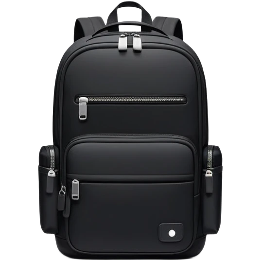 small black commuter backpack, minimal aesthetic, plain emoji