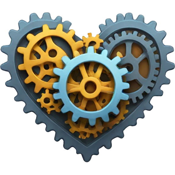 A heart with gears inside  emoji
