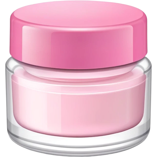 clear moisturizer container with pink lid and label  emoji