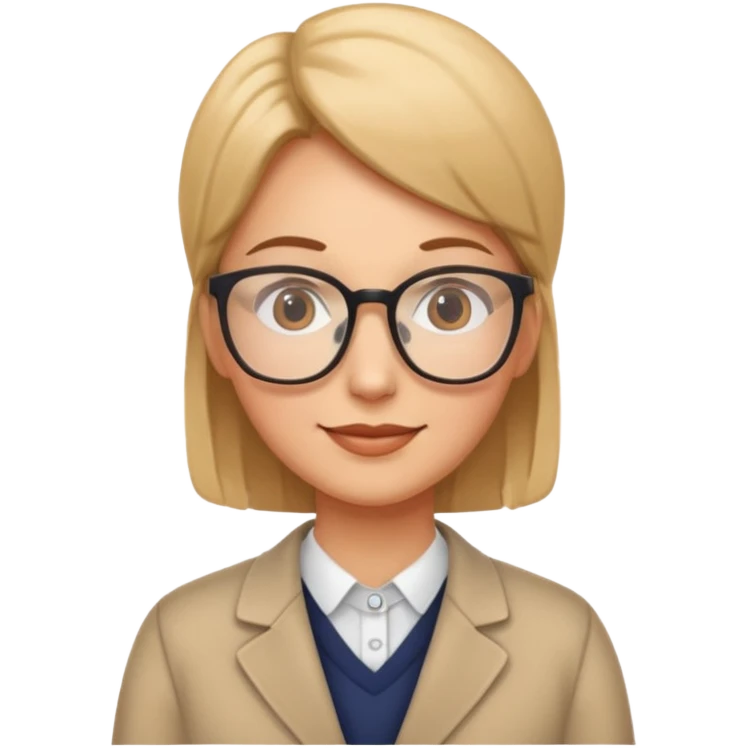 friendly teacher with glasses emoji