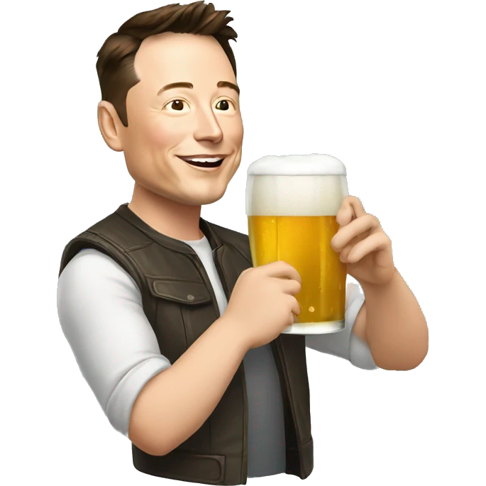 Elon musk drinking beer emoji