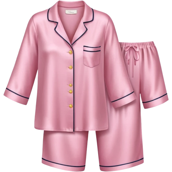 Light pink silk pyjamas set emoji