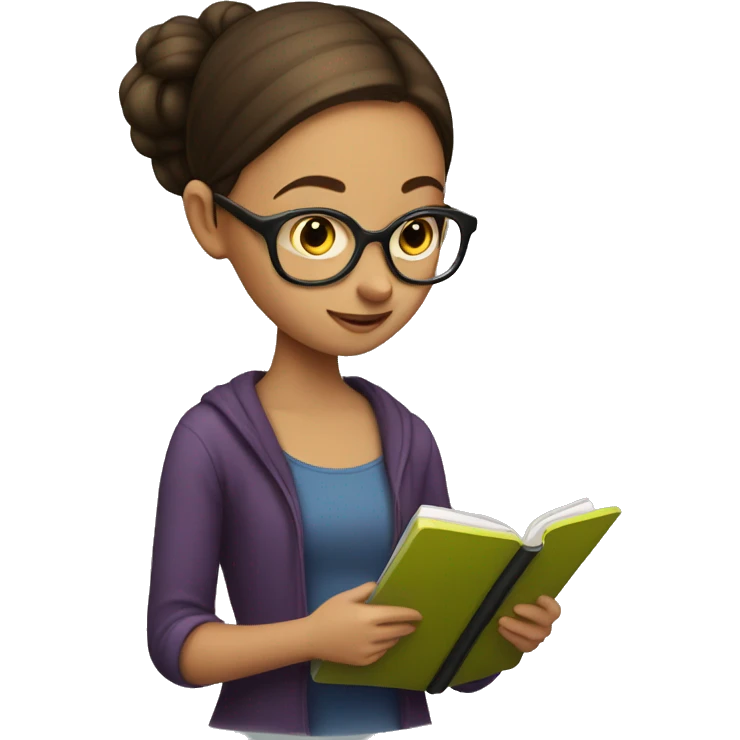 Girl reading kindle emoji