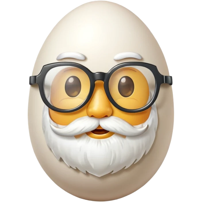 An egg with glasses and beard  emoji