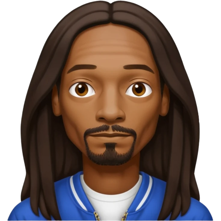 Snoop Dogg with dark brown long hair emoji