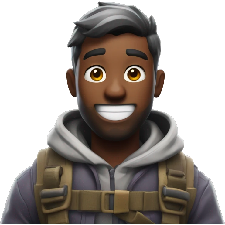 A Fortnite skin surprised  emoji