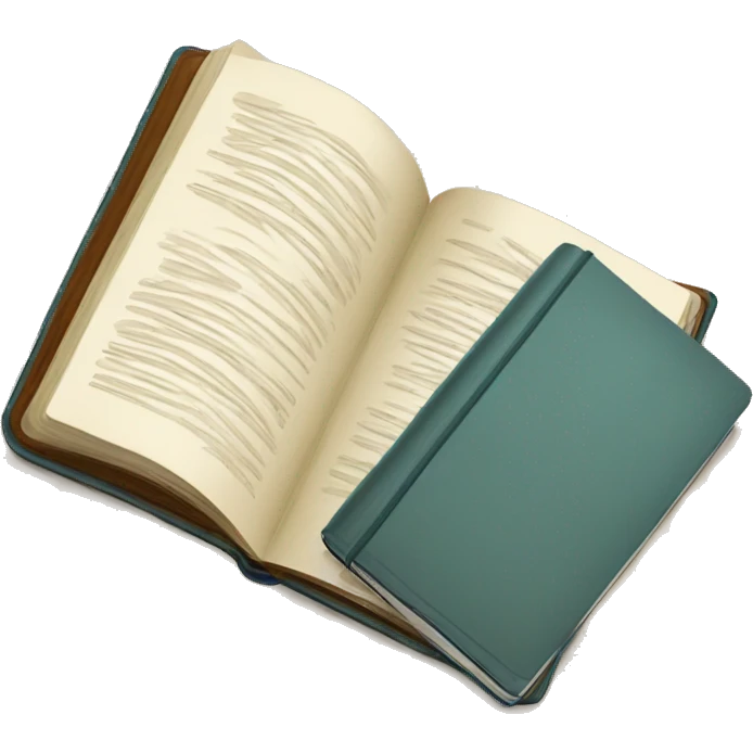 2 books and an open notebook on the desk 2 books and an open notebook on the desk  emoji