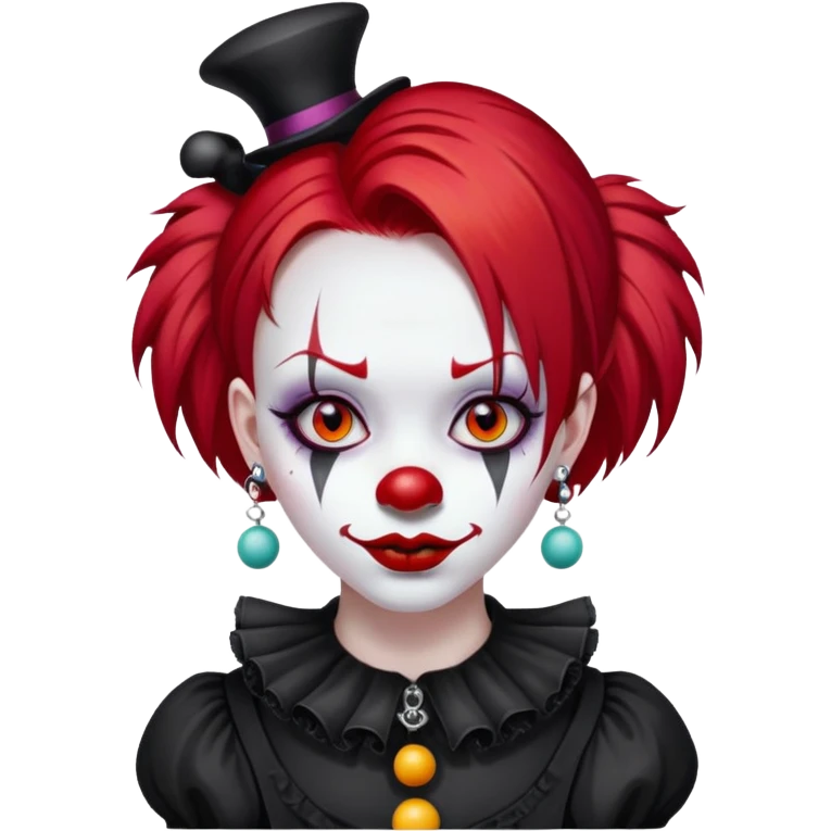 Gothgirl with piercings clown red hair emoji