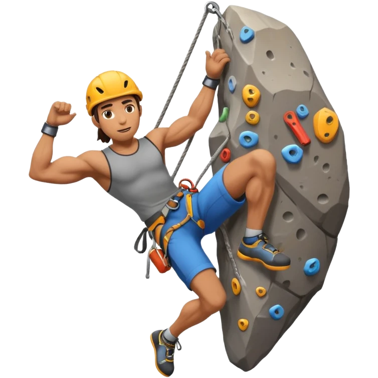 rock climber on wall action pose emoji