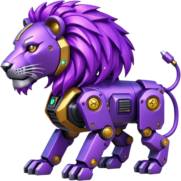 glitter mech lion purple cyberpunk emoji
