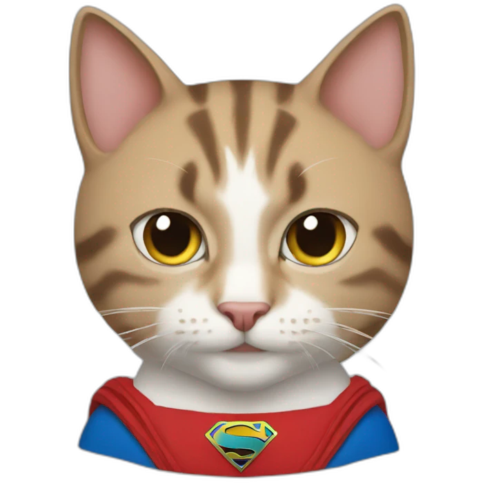 Make a emoji that combines a cat with Superman emoji
