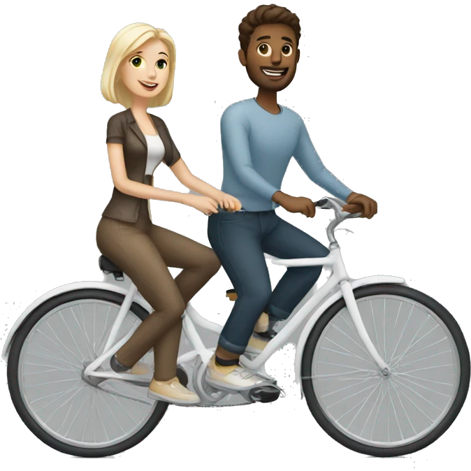 white couple on a bicycle emoji