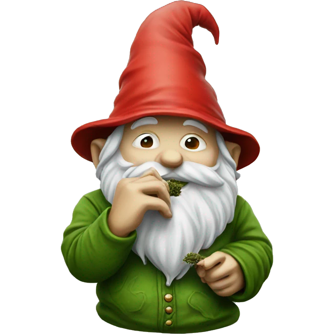 Gnome smoking hemp emoji