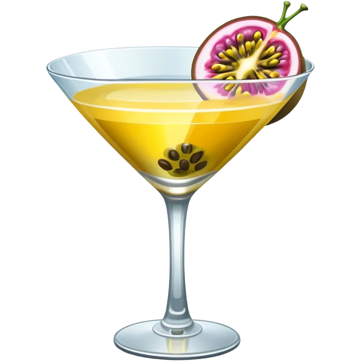 Martini glass with passionfruit top view emoji