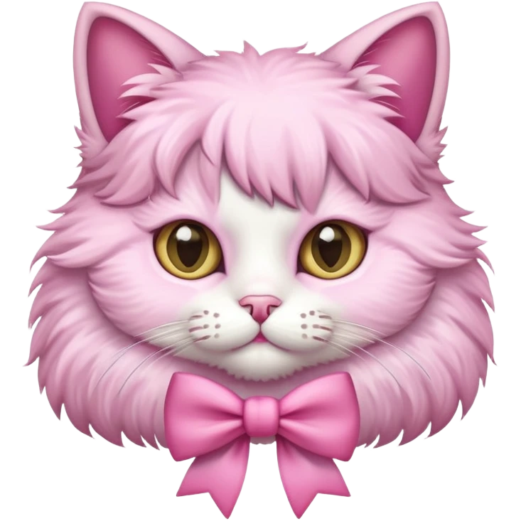 Cat wearing a pink bow emoji