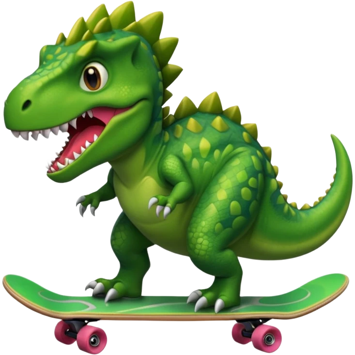 Dinosaur on a skateboard emoji