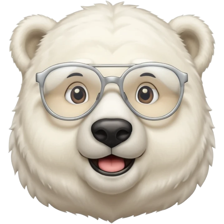 polar bear wear glasses emoji