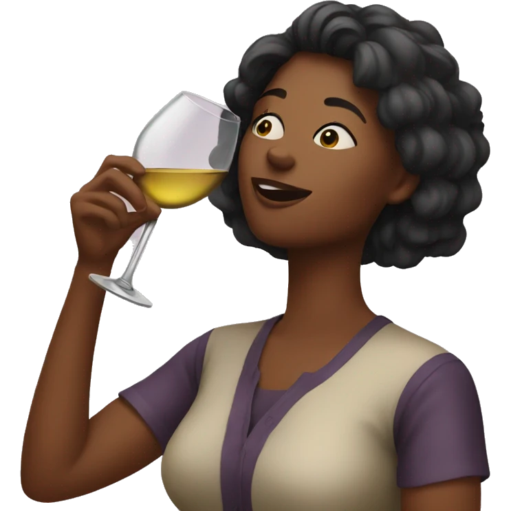 Woman drinking wine emoji