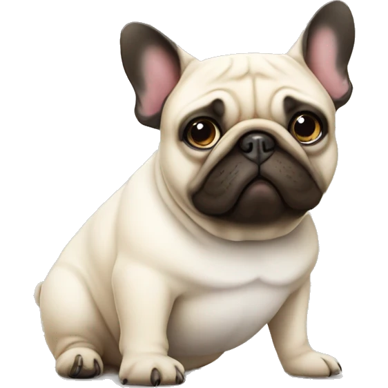 Fat pug and a fat white French bulldog emoji