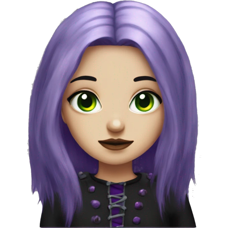 purple haired green eyed gothic girli emoji