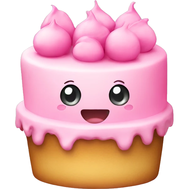 Cute cake pink emoji