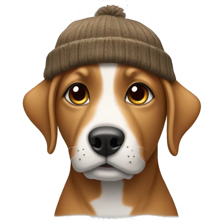 dog wearing a beanie emoji