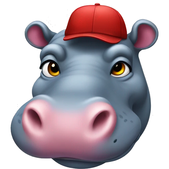 Hippo with cap emoji