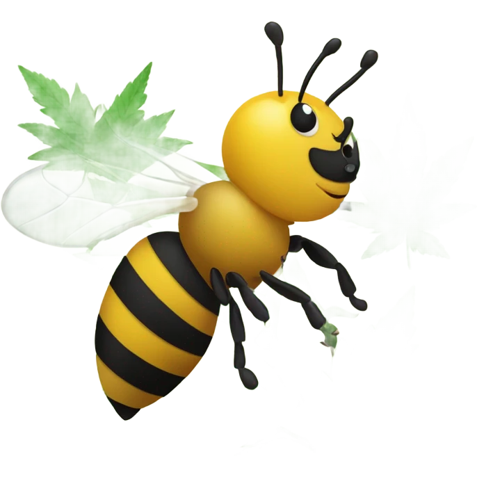 Bee with marijuana leaf emoji