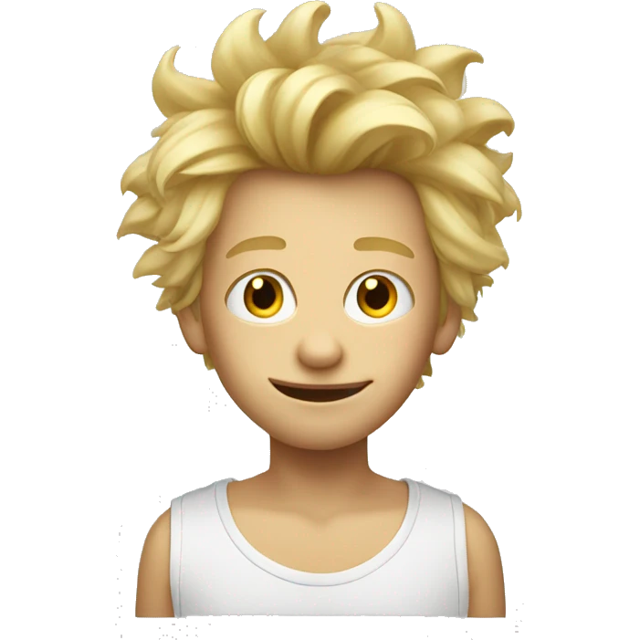 Blonde boy with crazy hair emoji