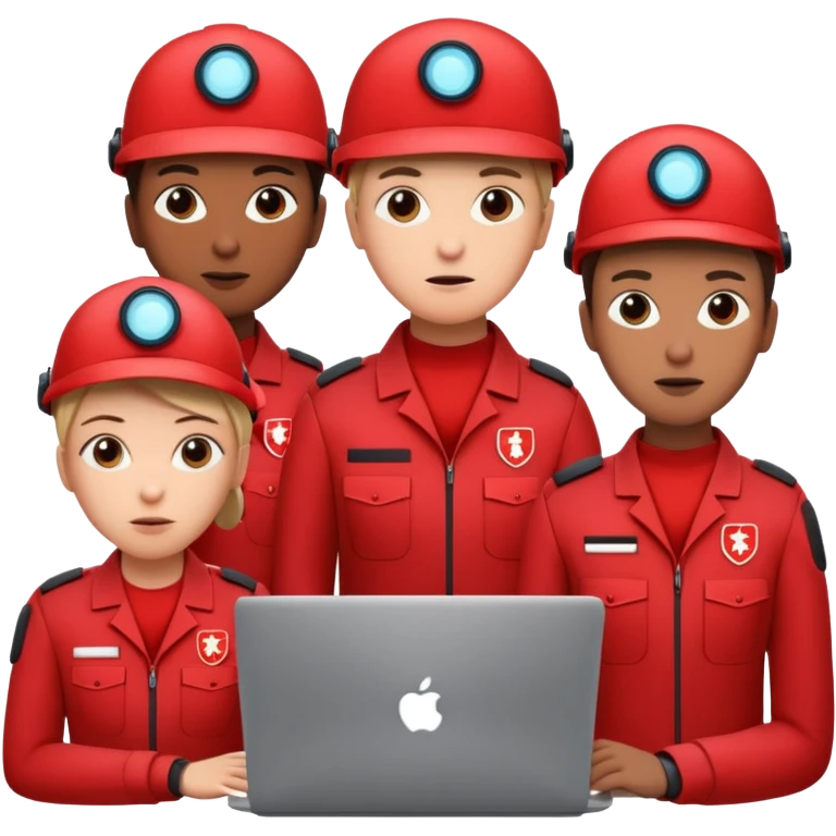 AI Agent red team looking at the laptop facing right very focused trying to come up attacks to stress test the system and find loopholes

 emoji