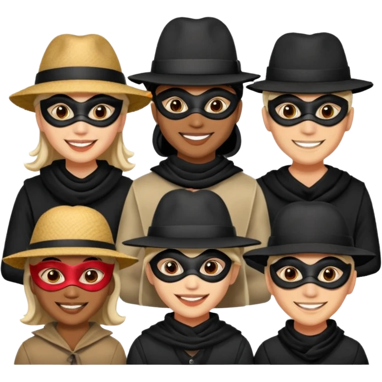 masked people with hat emoji