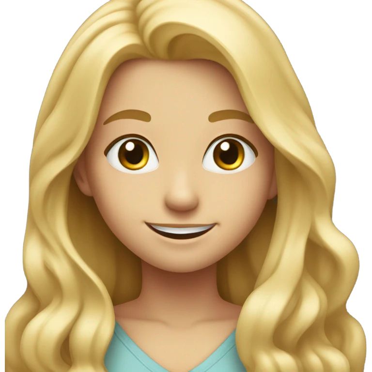 smiling blonde girl portrait emoji
