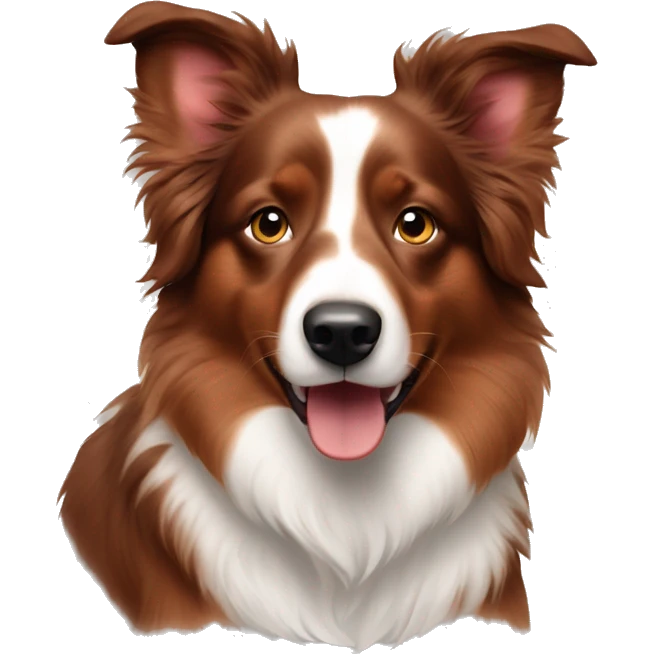 Red Australian shepherd with pointy ears emoji