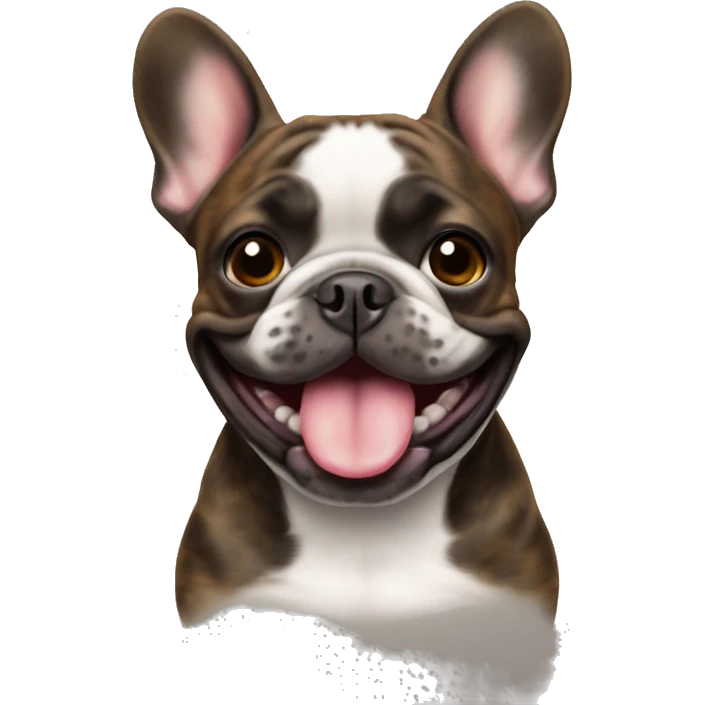 Brindle frenchie smiling emoji
