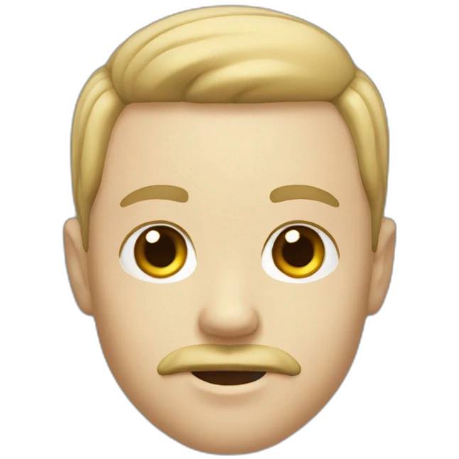 White kid with mustache and slick back hair  emoji