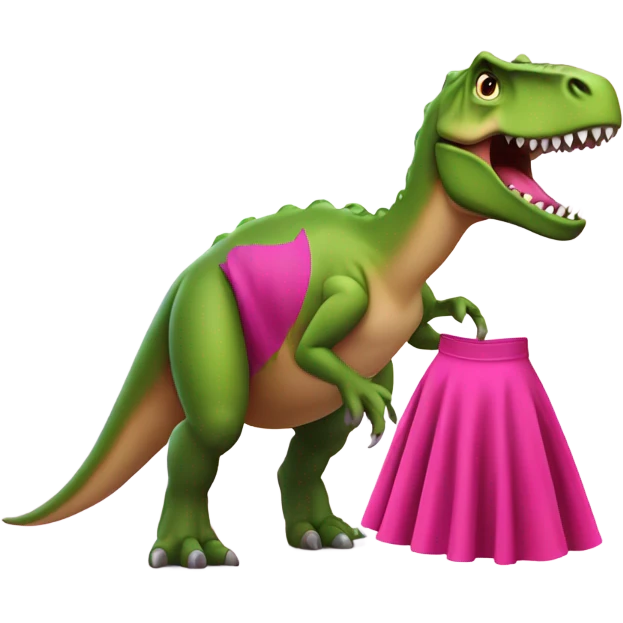 dinosaur wearing hot pink skirt emoji