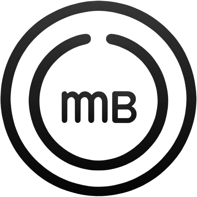 Black circle with “MB” written on in the middle of it. Nothing else no holes or anything. emoji