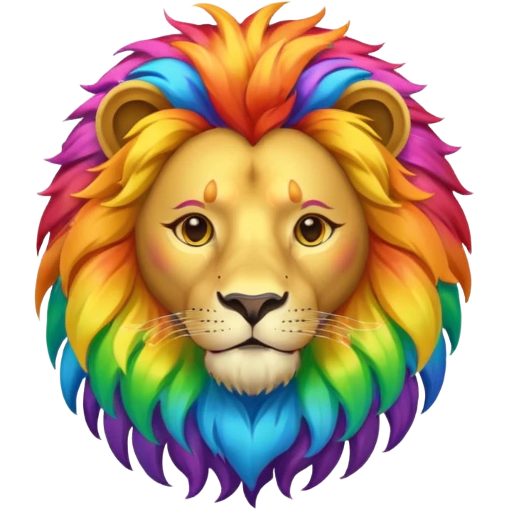 Lion rainbow emoji