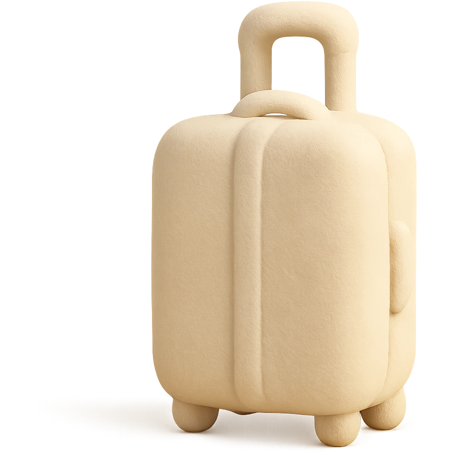 aesthetic ivory minimal suircase with wheels emoji