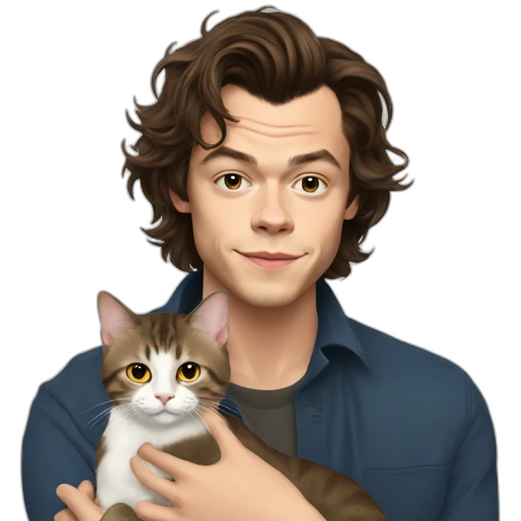Harry Styles with a cat emoji